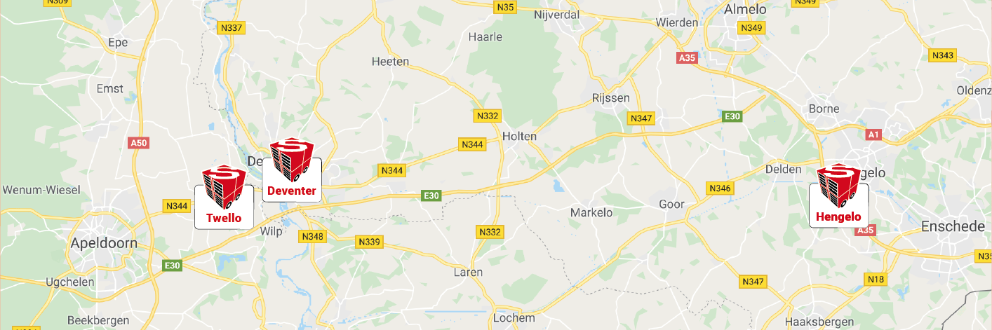 Locaties Deventer Twello Wijhe