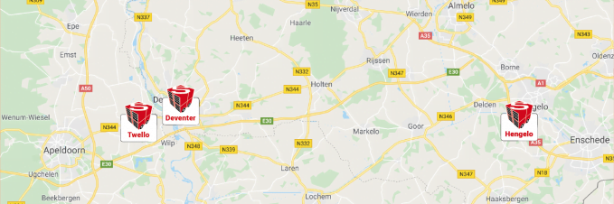 Locaties Deventer Twello Wijhe